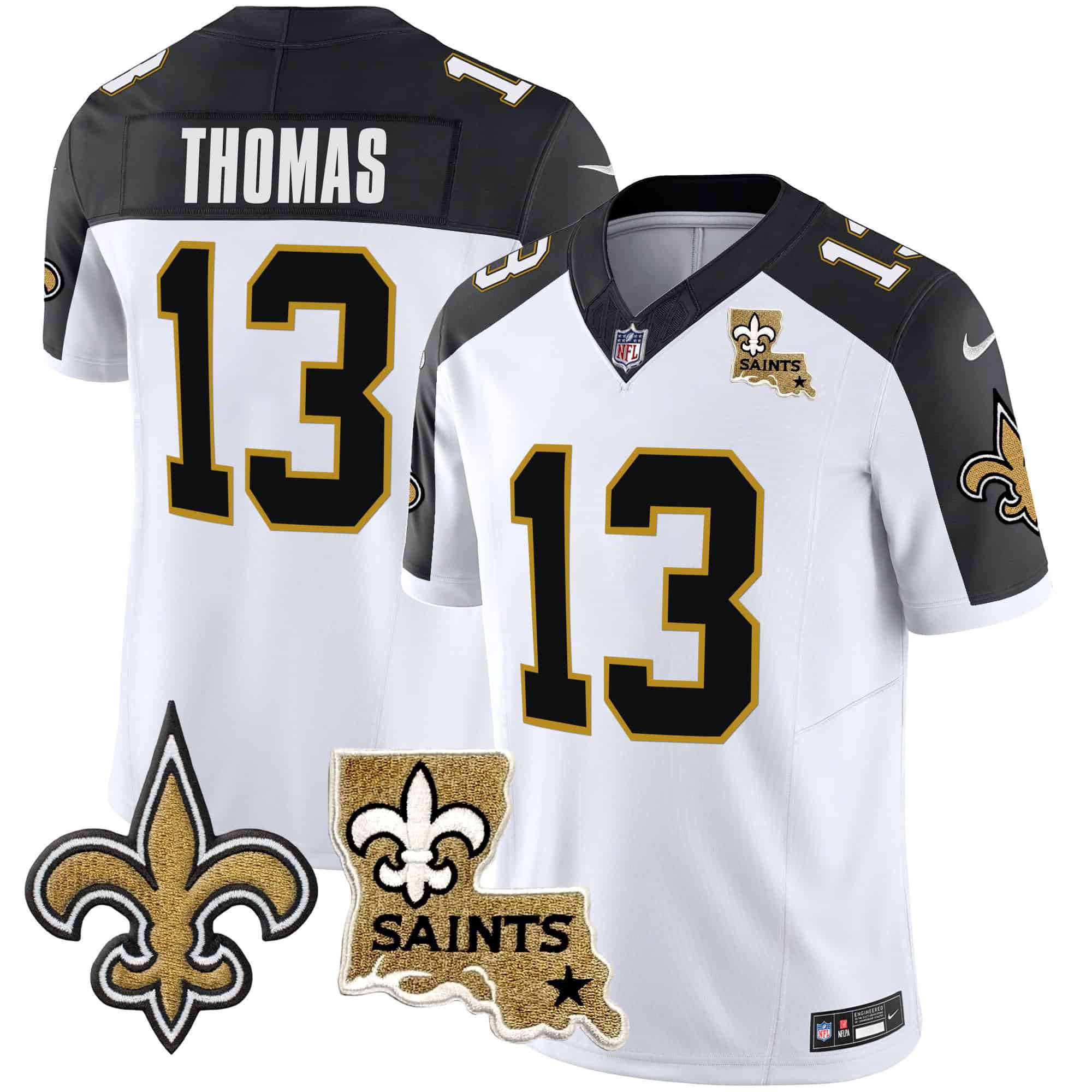 Men New Orleans Saints 13 Thomas White 2024 Nike Vapor Limited NFL Jersey style 1